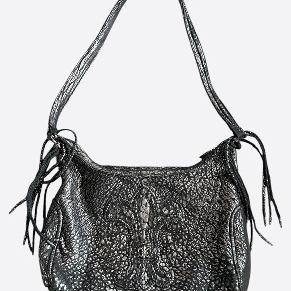 Chrome Hearts Silver Fleur De Lis Flared Fringe Hobo Bag - Picture 1 of 4